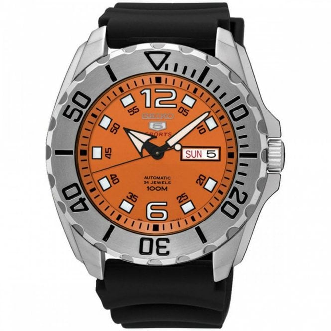Men's Black Rubber Automatic Sports Watch SRPB39K1