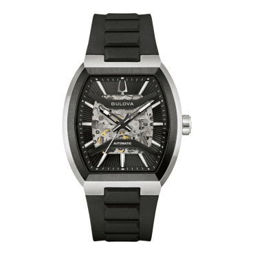 Men's Black Rubber Maquina Skeleton Automatic Watch