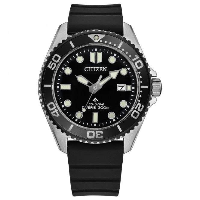 Men's Black Rubber Promaster Diver Eco-Drive Watch