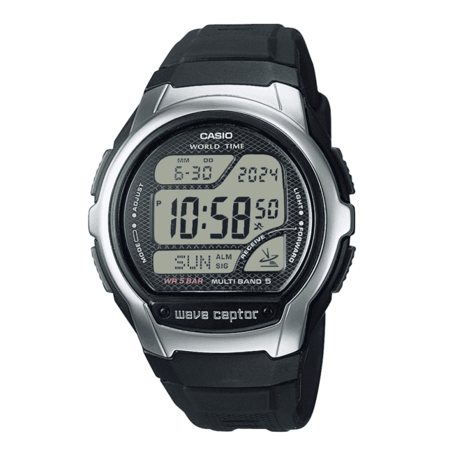 Men's Black Rubber Wave Ceptor Watch