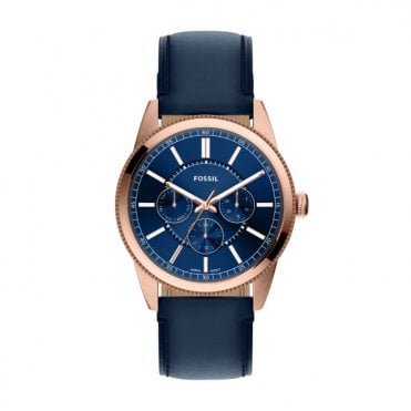 Men's Blue Leather Pearson Watch