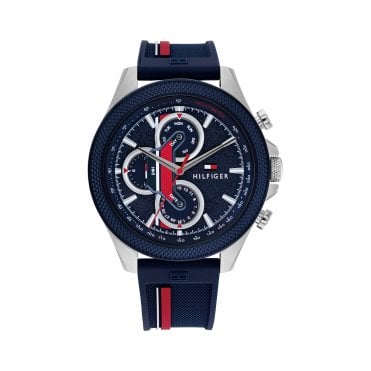 Men's Blue Rubber Chronograph Clark Watch