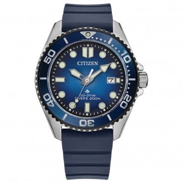 Men's Blue Rubber Promaster Diver Eco-Drive Watch