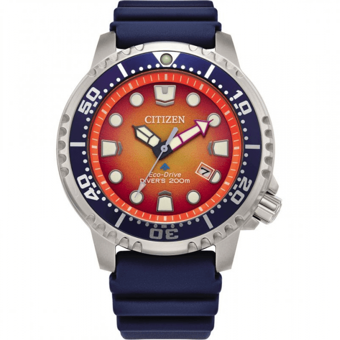 Mens' Blue Rubber Promaster Eco-Drive Watch