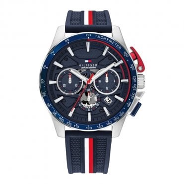 Men's Blue Silicone Bank Watch