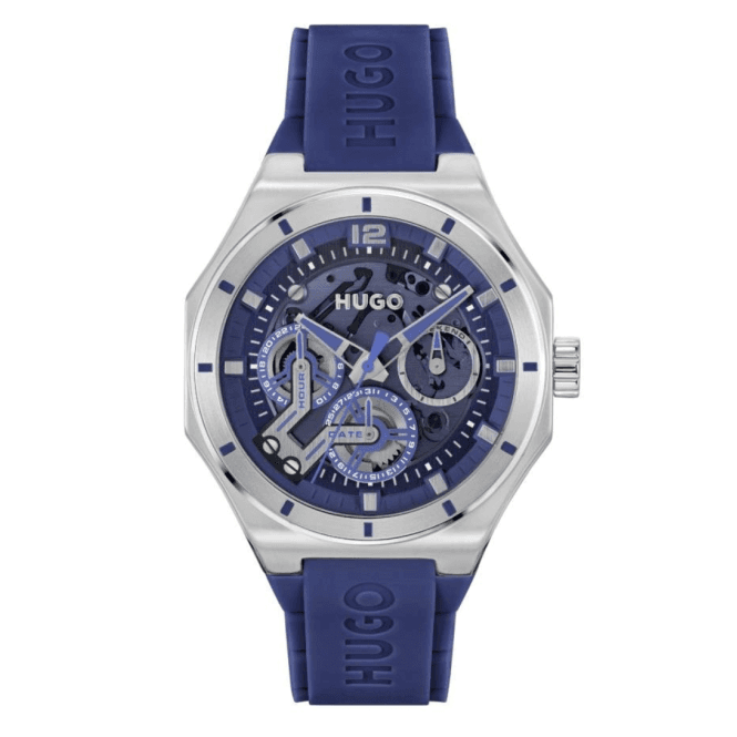 Men's Blue Silicone GRAIL Skeleton Watch