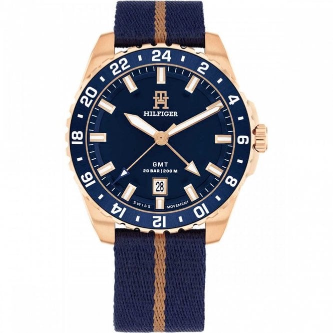 Men's Blue Textile Strap GMT TH85 Watch
