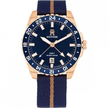 Men's Blue Textile Strap GMT TH85 Watch