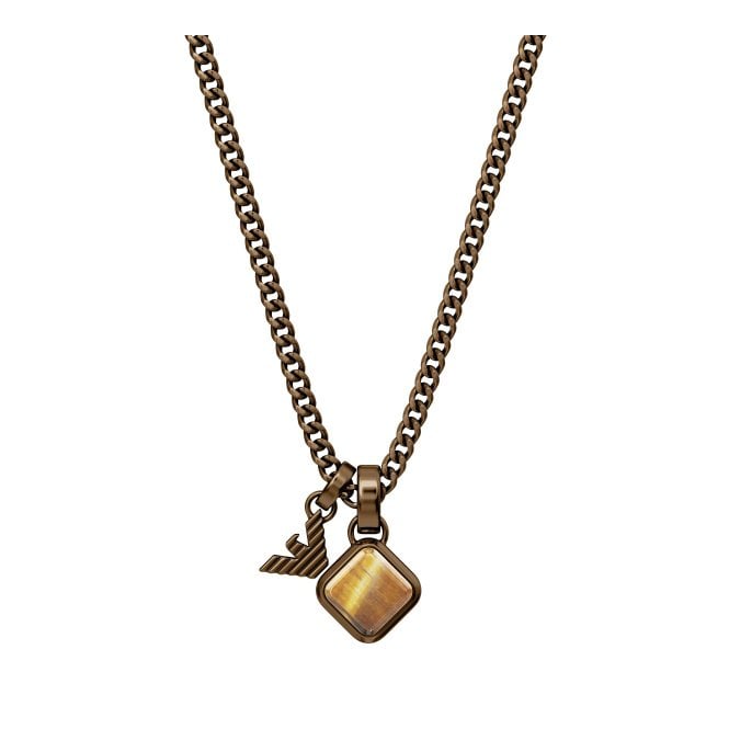 Men's Bronze Ion Plated Eagle Logo Necklace