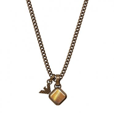 Men's Bronze Ion Plated Eagle Logo Necklace