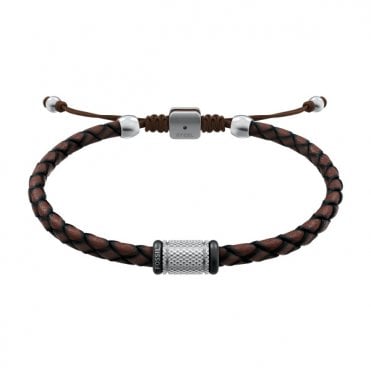 Men's Brown Leather Machine Watch