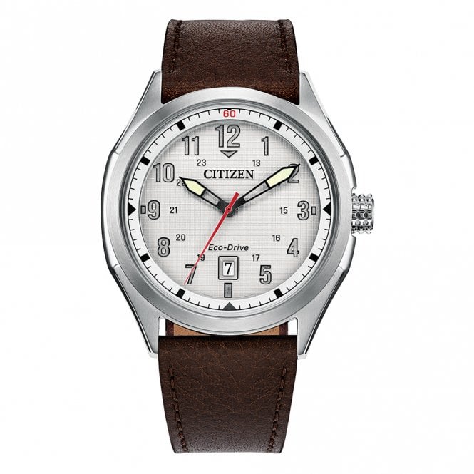 Men's Brown Leather Terra Force Eco-Drive Watch