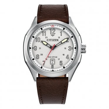 Men's Brown Leather Terra Force Eco-Drive Watch