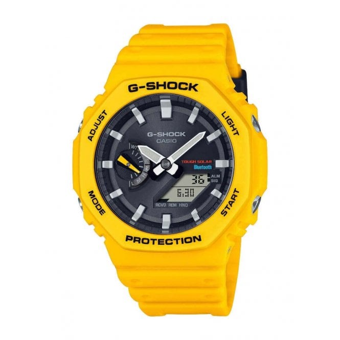Men's Yellow Resin Bluetooth Solar Watch