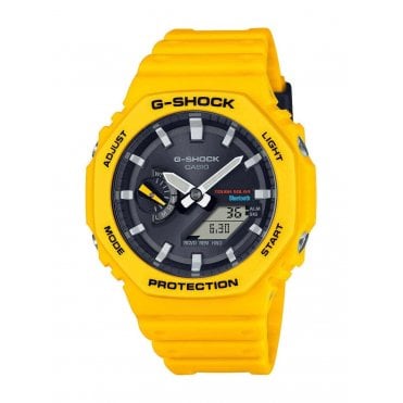 Men's Yellow Resin Bluetooth Solar Watch