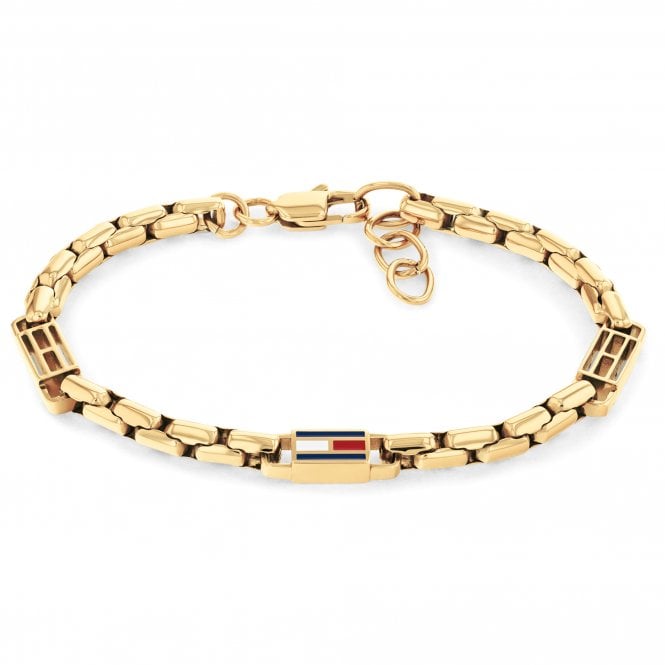 Men's Gold Plated 3D Flag Bracelet