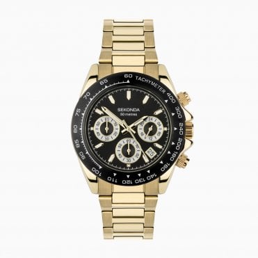 Men's Gold Plated Chronograph Circuit Watch