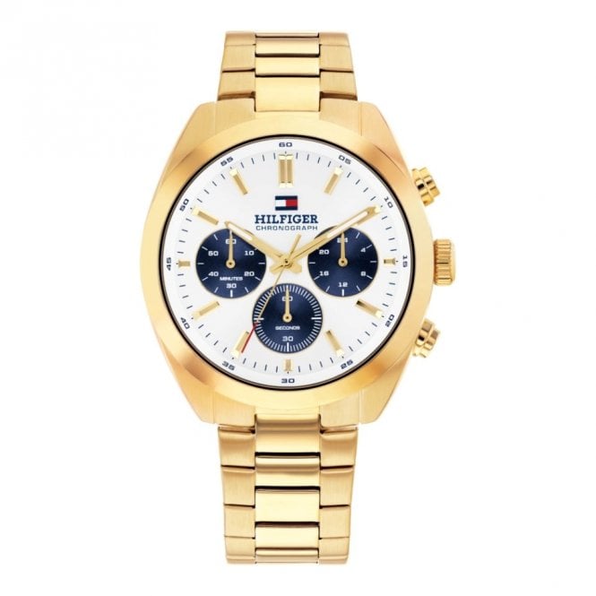 Men's Gold Plated Chronograph Hudson Watch
