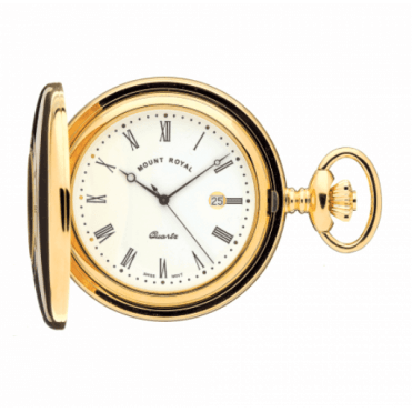 Men's Gold Plated Full Hunter Pocket Watch 