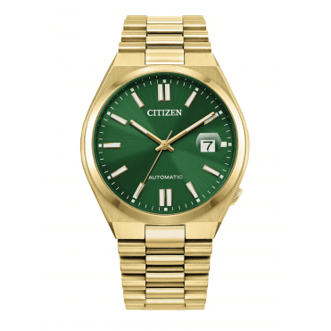 Men's Gold Plated Green 'Tsuyosa' Automatic Watch