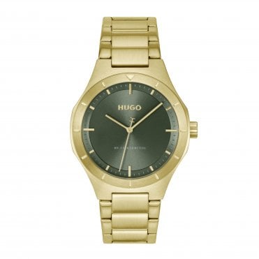 Men's Gold Plated LIT Watch