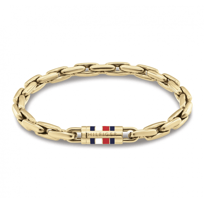 Men's Gold Plated Logo Bracelet