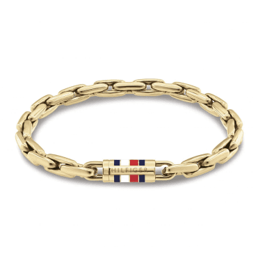 Men's Gold Plated Logo Bracelet