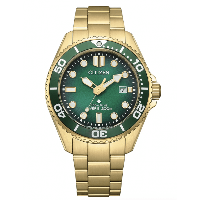 Men's Gold Plated Promaster Divers Eco-Drive Watch 