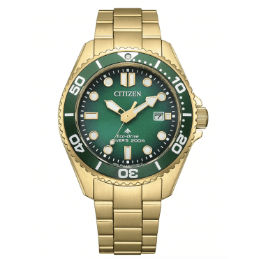 Men's Gold Plated Promaster Divers Eco-Drive Watch 