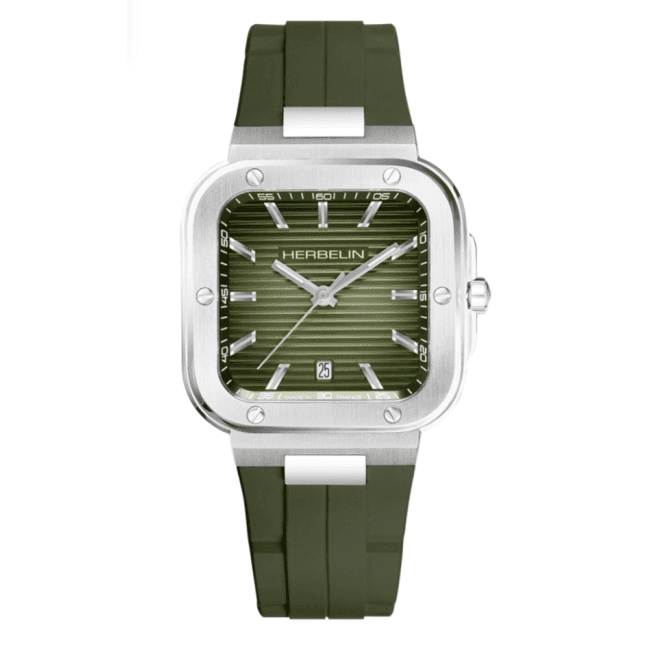 Men's Green FKM Rubber Cap Camarat Sqaure Watch