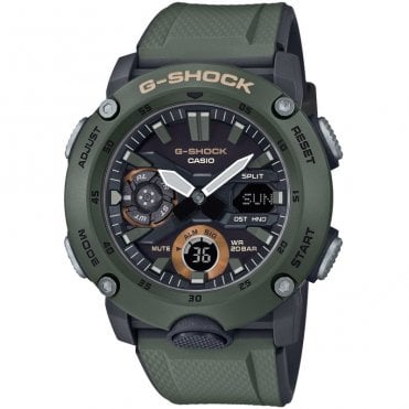 Men's Green Resin Alarm Chronograph Watch GA-2000-3AER