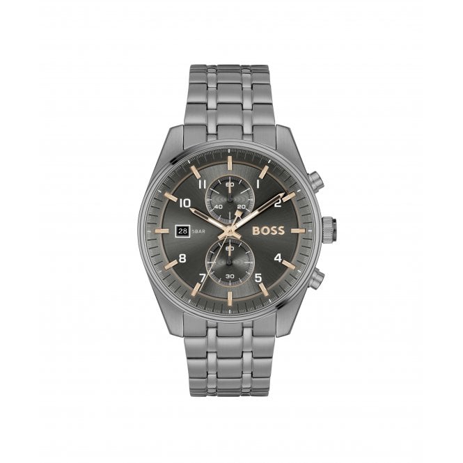 Men's Grey Ion Plated Skytraveller Watch