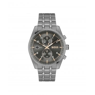 Men's Grey Ion Plated Skytraveller Watch