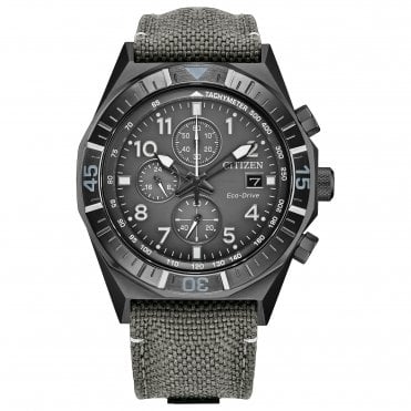 Men's Grey Nylon Promaster Nighthawk Eco-Drive Watch
