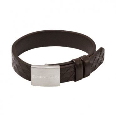 Men's Leather Armani Code Bracelet 