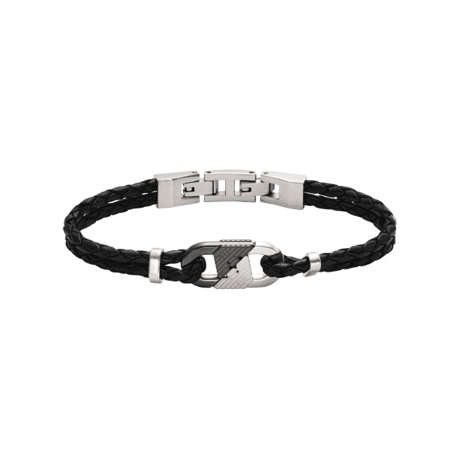 Men's Leather Eagle Logo Bracelet 