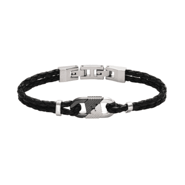 Men's Leather Eagle Logo Bracelet 