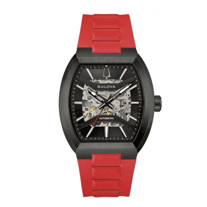 Men's Red Rubber Maquina Automatic Watch