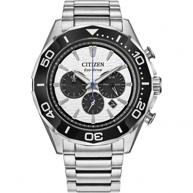 Men's Stainless Steel Chronograph Eco-Drive Watch