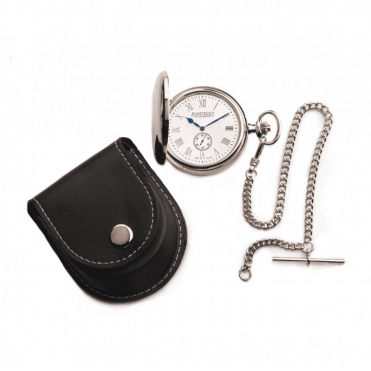 Men's Stainless Steel Full Hunter Pocket Watch 