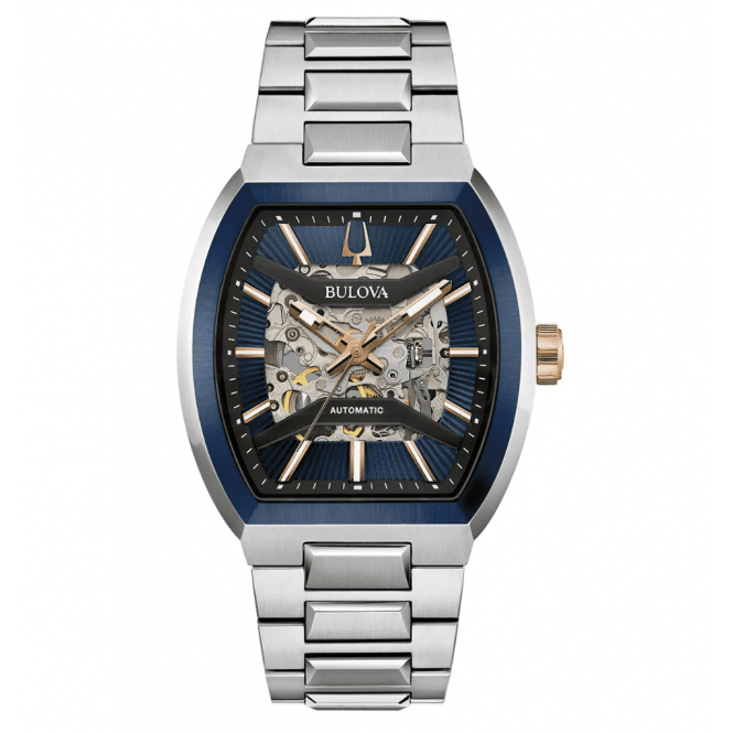 Men's Stainless Steel Maquina Skeleton Automatic Watch