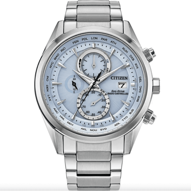 Men's Stainless Steel Radio Controlled Eco-Drive Watch