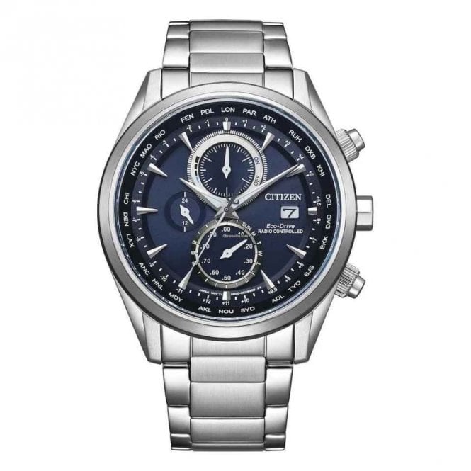 Men's Stainless Steel Radio Controlled Eco-Drive Watch