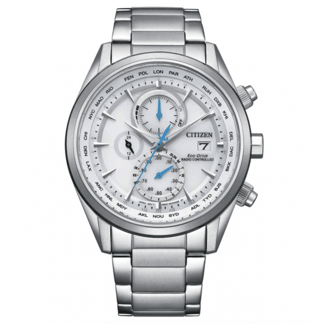 Men's Stainless Steel Radio Controlled Eco-Drive Watch