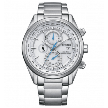 Men's Stainless Steel Radio Controlled Eco-Drive Watch