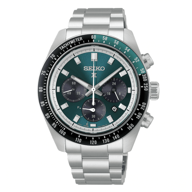 Men's Stainless Steel Solar Powered Speedtimer Watch