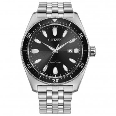 Men's Stainless Steel Sport Eco-Drive Watch
