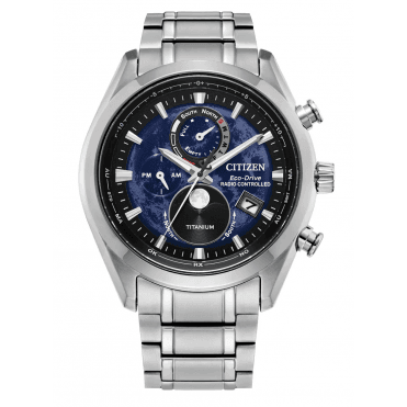 Men's Titanium 'Tsuki-Yomi' Radio Controlled Moon Phase Watch