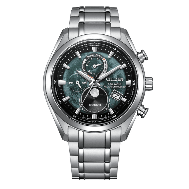 Men's Titanium 'Tsuki-Yomi' Radio Controlled Moon Phase Watch