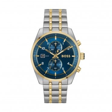 Men's Two Tone Chronograph Skytraveller Watch